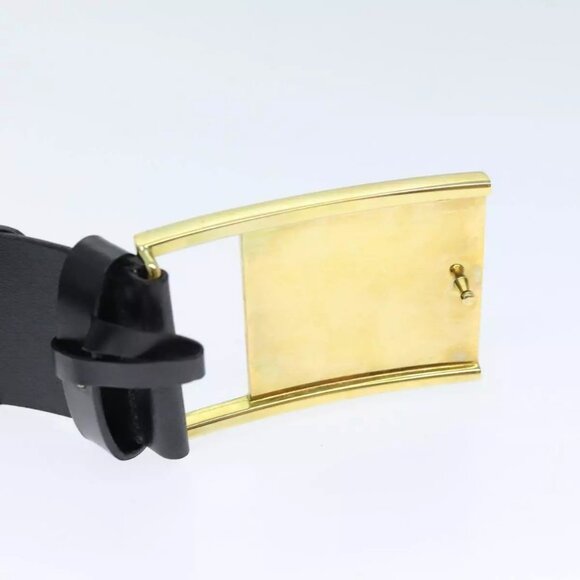 GUCCI Belt Leather 26.8""""""""-28.7"""""""" Black Auth bs - Picture 10 of 12